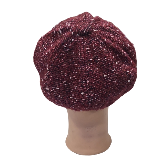 EUC Maya Copenhagen women's red and white newsboy hat, warm winter spring fall - Picture 3 of 6